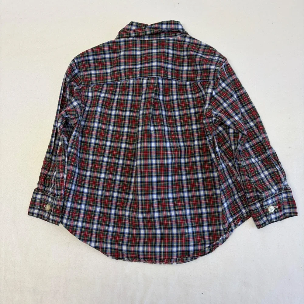 Ralph Lauren Plaid Button Down Shirts Baby Boys 12M Lot 2 Multi Color Preppy
